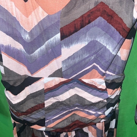 Anthropologie Maeve Chevron Patterned Maxi Dress 3/4 Sleeve size Medium - Picture 5 of 5